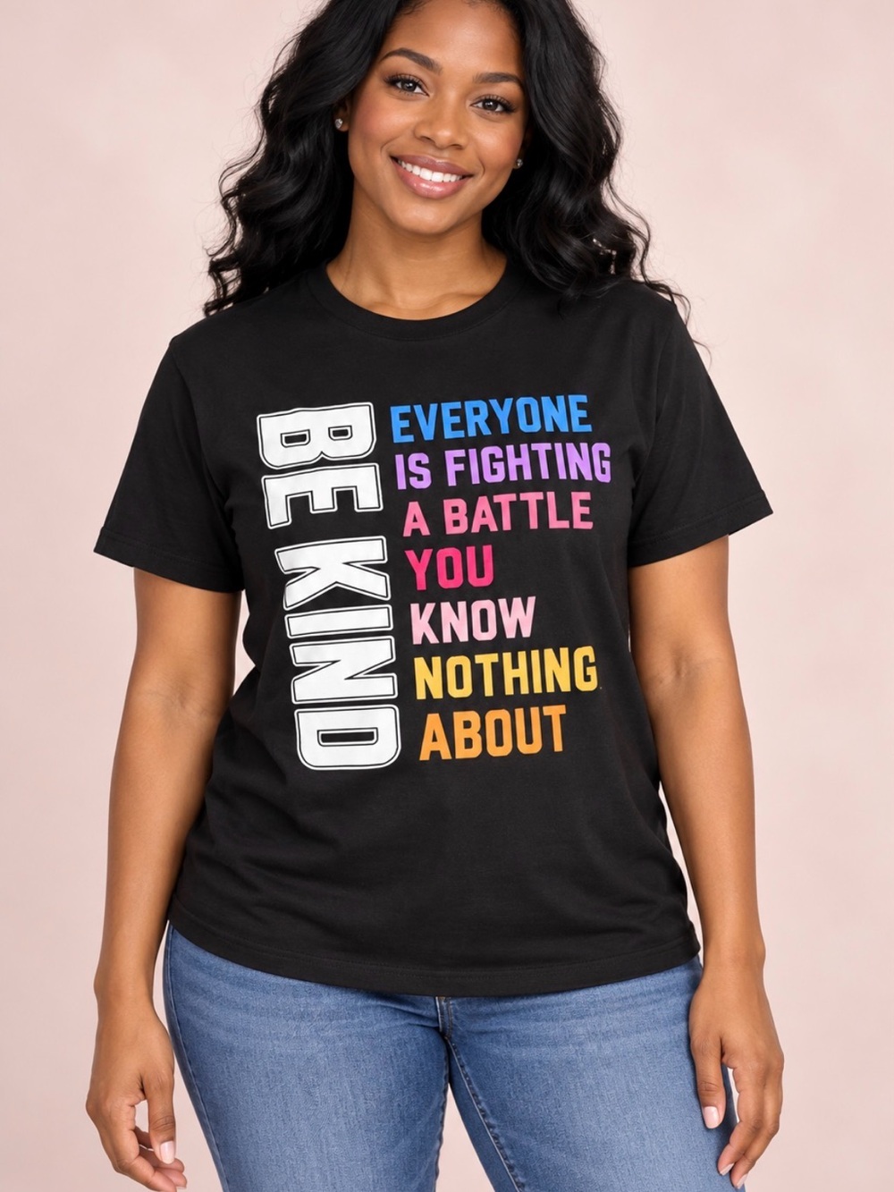 Be Kind Black Graphic Tee - Inspirational Message